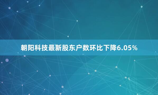 朝阳科技最新股东户数环比下降6.05%