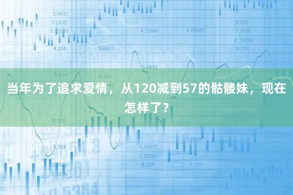当年为了追求爱情，从120减到57的骷髅妹，现在怎样了？