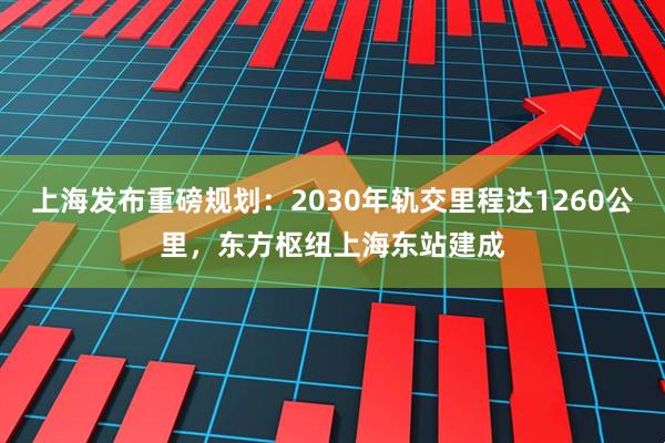 上海发布重磅规划：2030年轨交里程达1260公里，东方枢纽上海东站建成